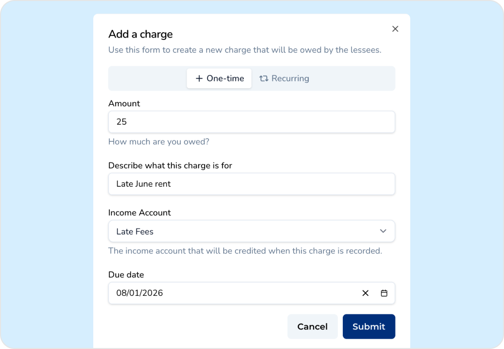 Custom Charges Custom Charges