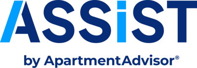 ASSIST by ApartmentAdvisor Dark Blue Transparent LockUp R-Ball ASSIST by ApartmentAdvisor Dark Blue Transparent LockUp R-Ball